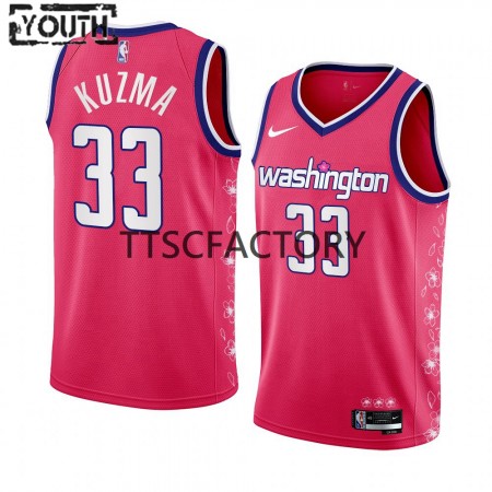 Maillot Basket Washington Wizards Kyle Kuzma 33 Nike 2022-23 City Edition Rose Swingman - Enfant